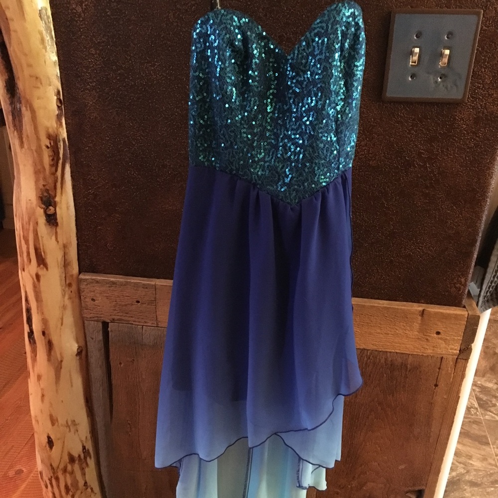 Beautiful blue high-low dress